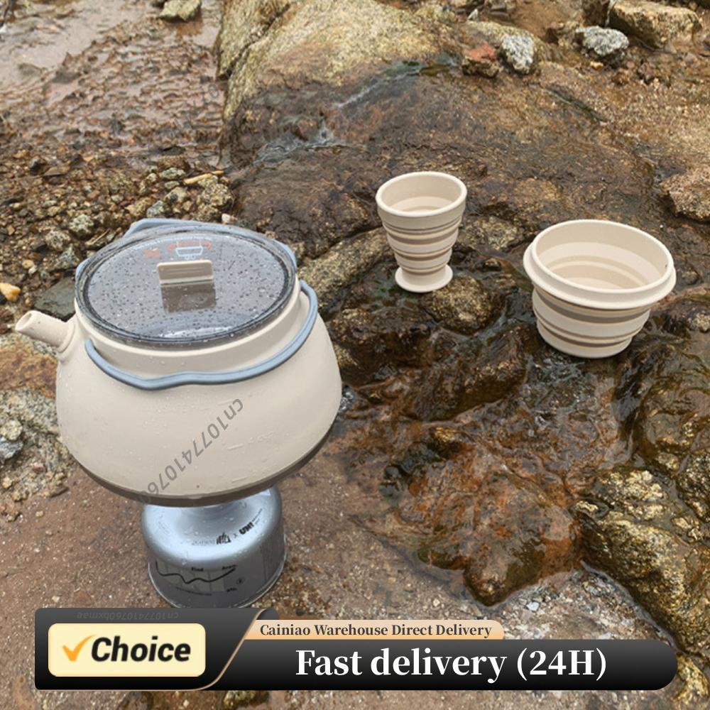 Camping Cooking Kettle - Outdoor Folding Silicone Kettle Portable Mini