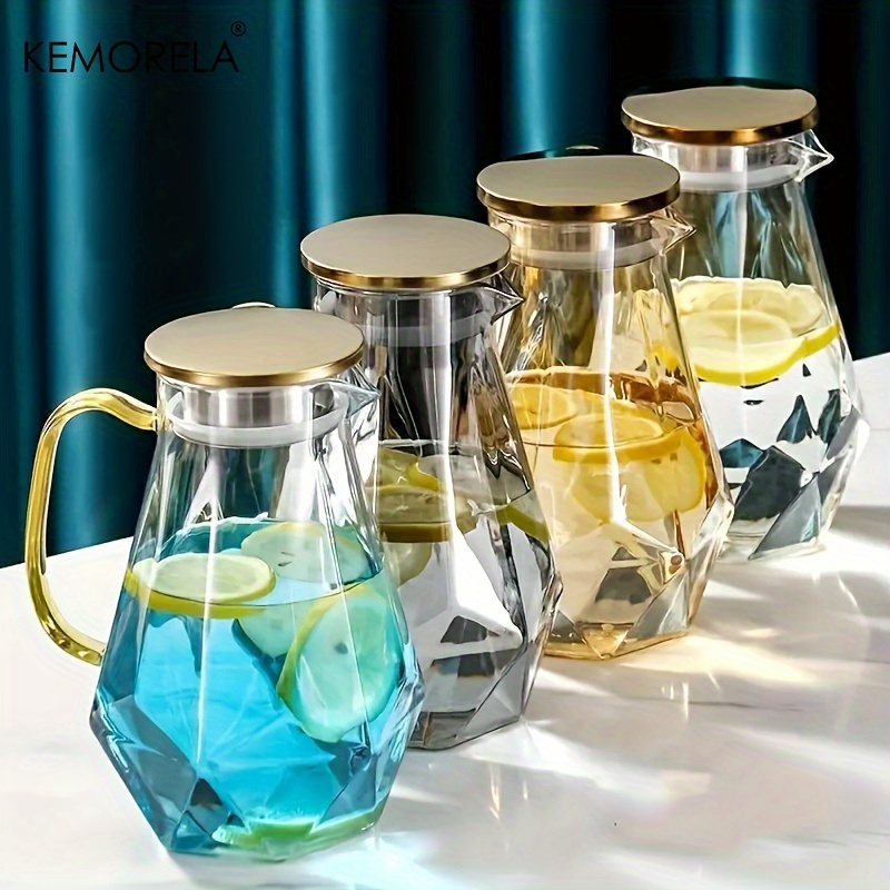 Camping Cooking Kettle - 1PCS Diamond Texture Glass Teapot Set