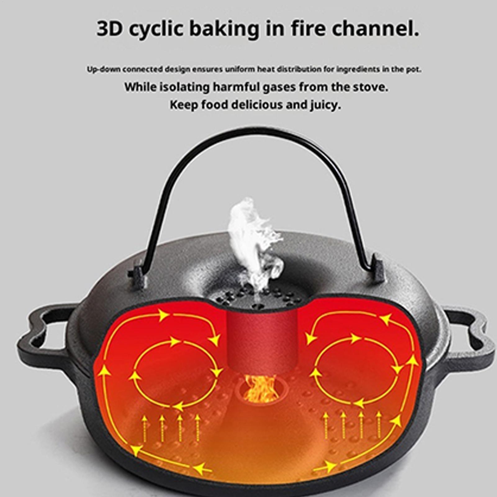 Camping Cooking Ovens - Cauldron Pot for Cooking Non-Stick Cookware