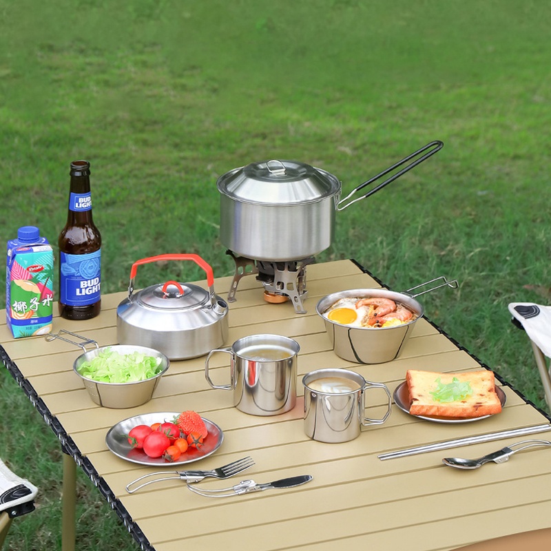 Camping Cooking Mess Kit - Hot Sale 304 Stainless Steel Outdoor
