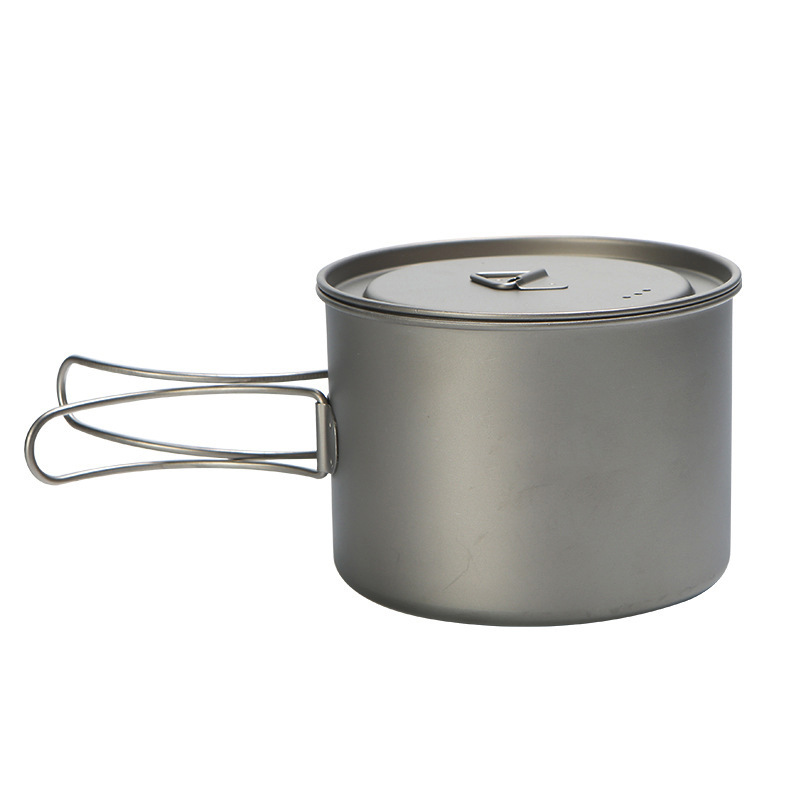 Camping Cooking Kits - Outdoor Picnic Titanium Cooking Pot 750ml