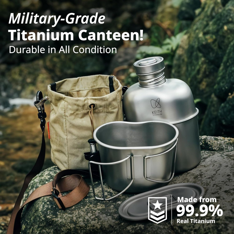 Camping Cooking Kits - Keith Titanium Bottle Outdoor Camping Hiking