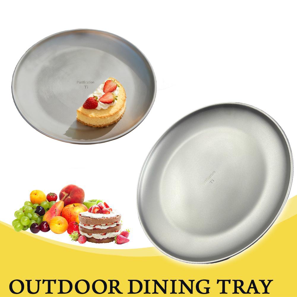 Camping Cooking Dishes - Pure Titanium Camping Plate Ultralight Portable