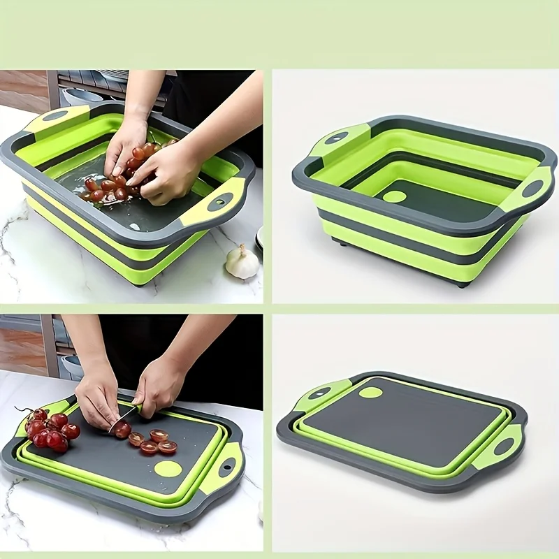 Camp Cutting Board - Portable Foldable Water Basin with Built-in