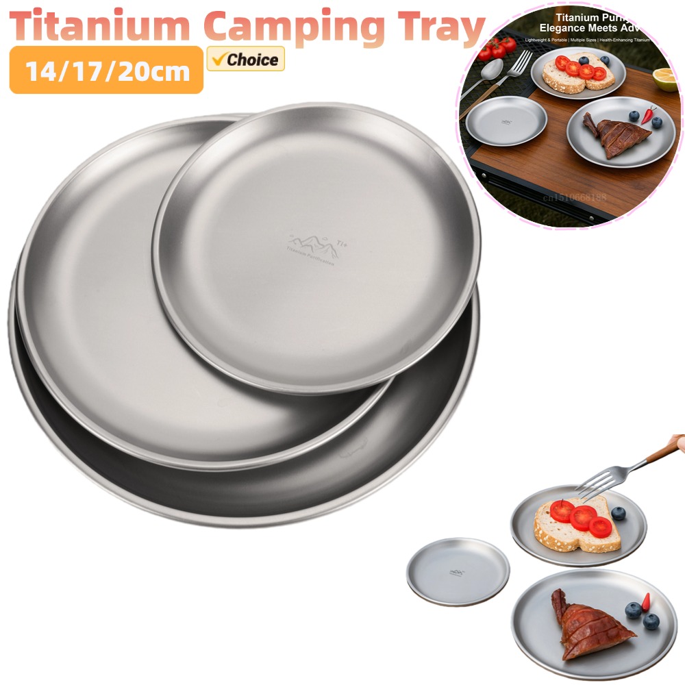 Camp Cutting Board - 14/17/20cm Titanium Camping Plate 1/3Pcs Camping