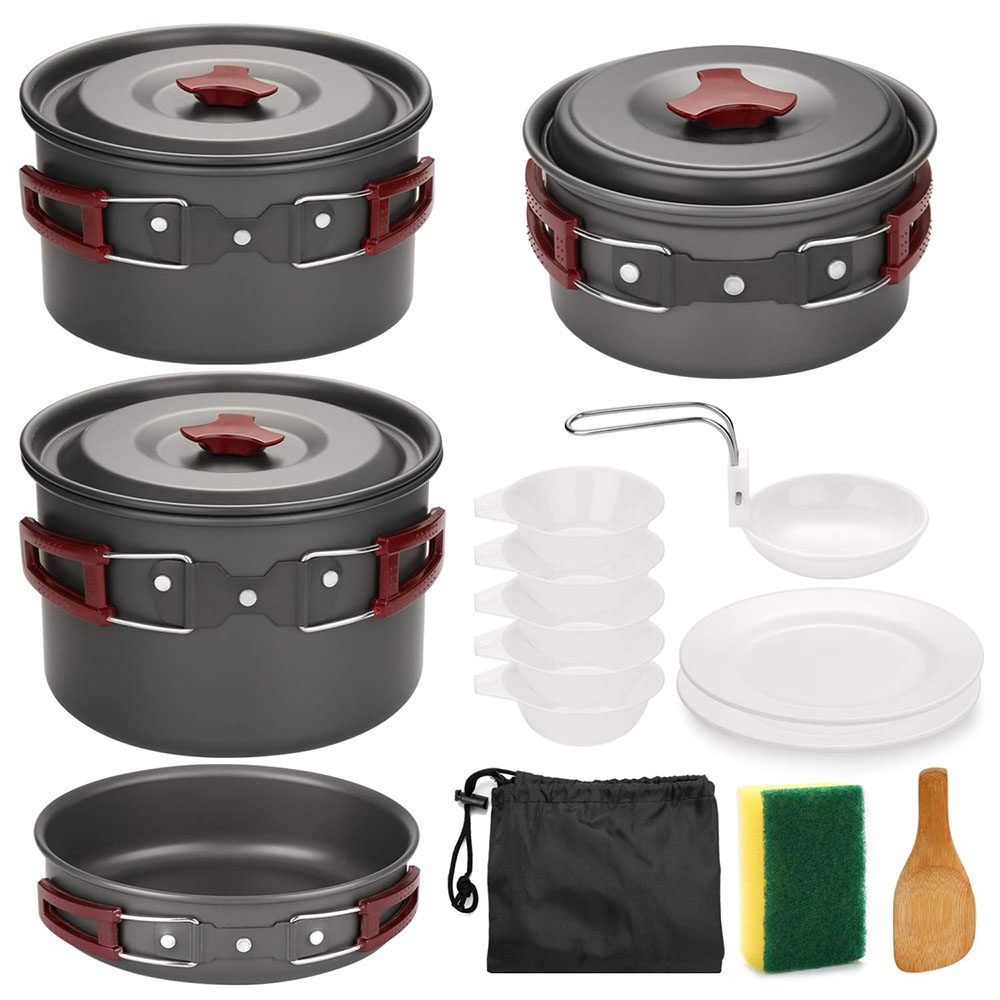 Camping Cooking Kits - Outdoor Camping Cookware Kit Non Stick