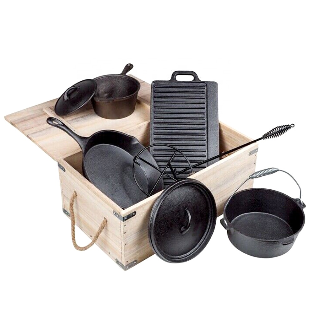 Pre-Seasoned BBQ Heavy Duty Ou - огляд і ціна Camping Cooking Dutch Oven