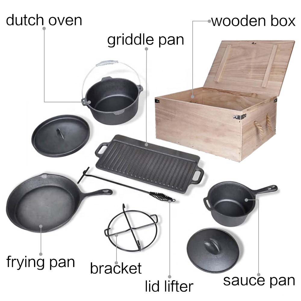 Pre-Seasoned BBQ Heavy Duty Ou - огляд і ціна Camping Cooking Dutch Oven