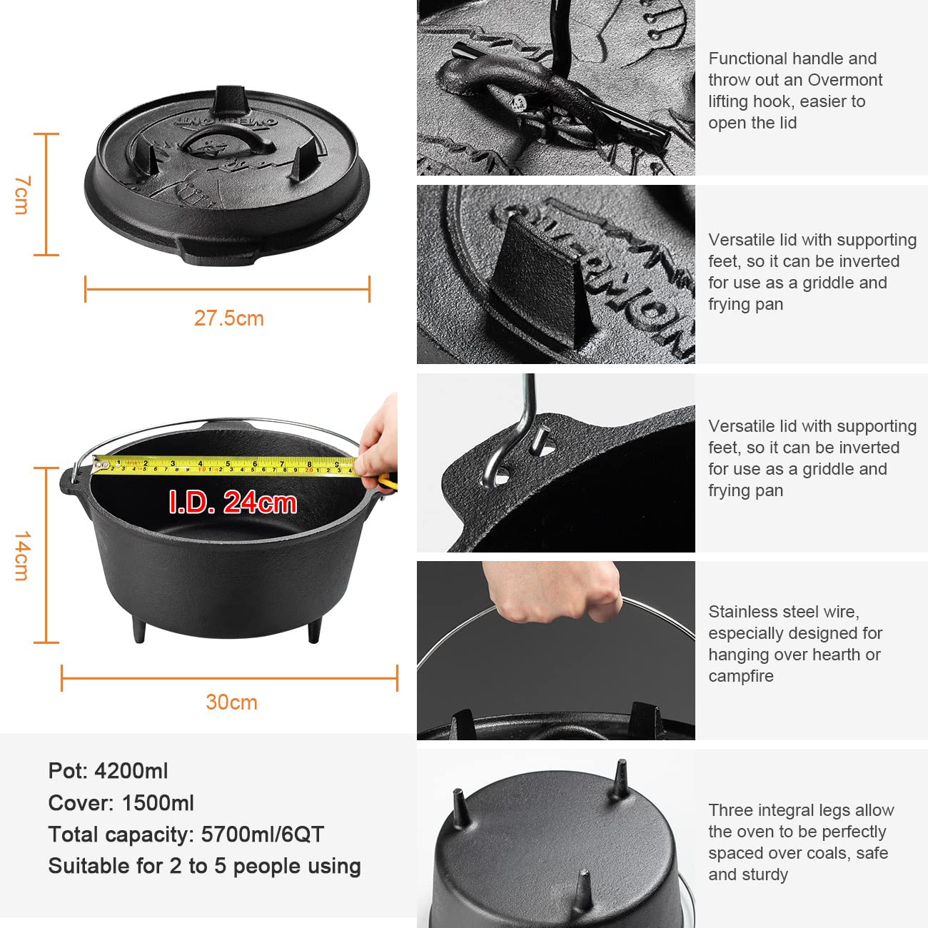 25cm Camp Dutch Oven Pre Seaso - огляд і ціна Camping Cooking Dutch Oven