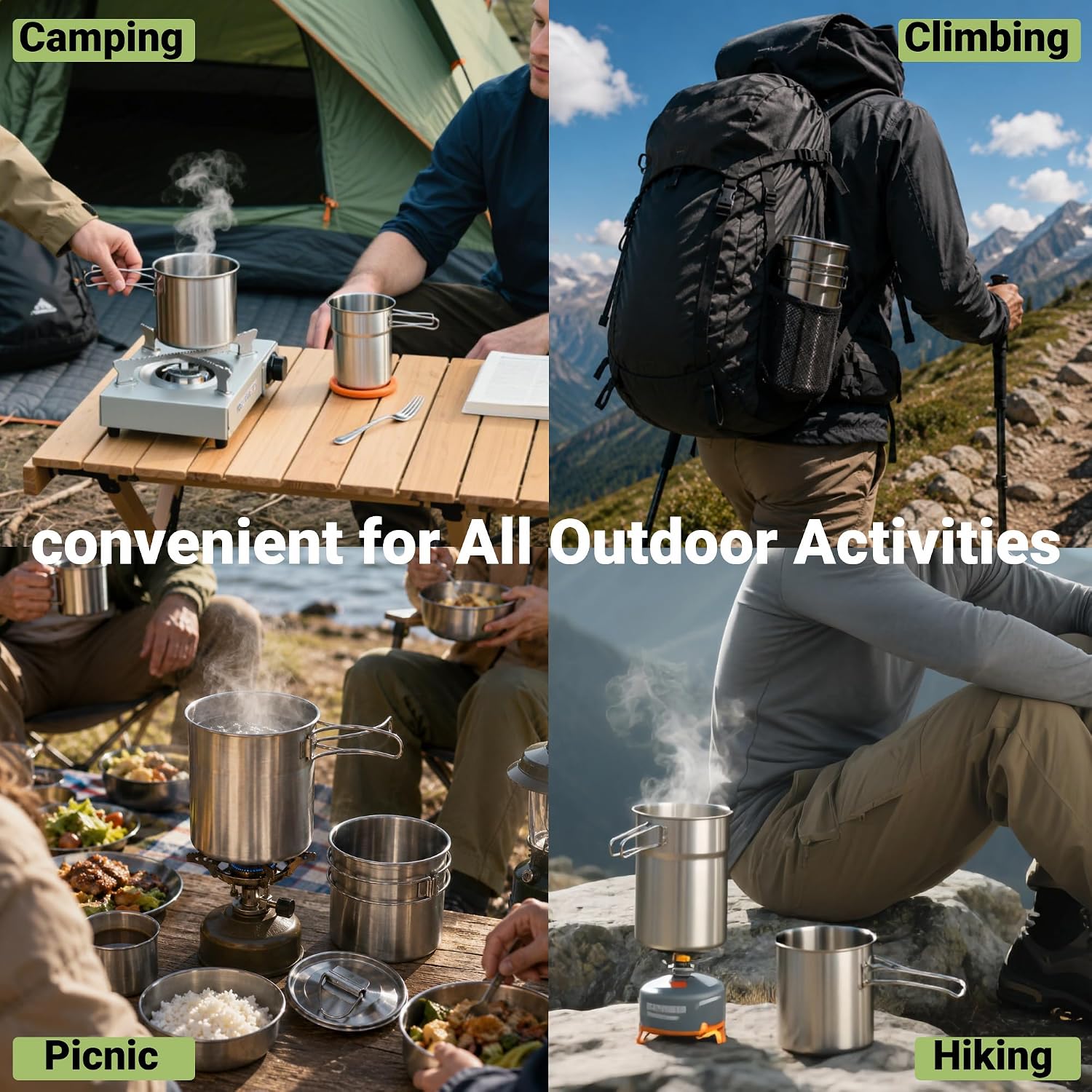 Foldable Camping Cups Mugs Cam - огляд і ціна Camping Cooking Kits