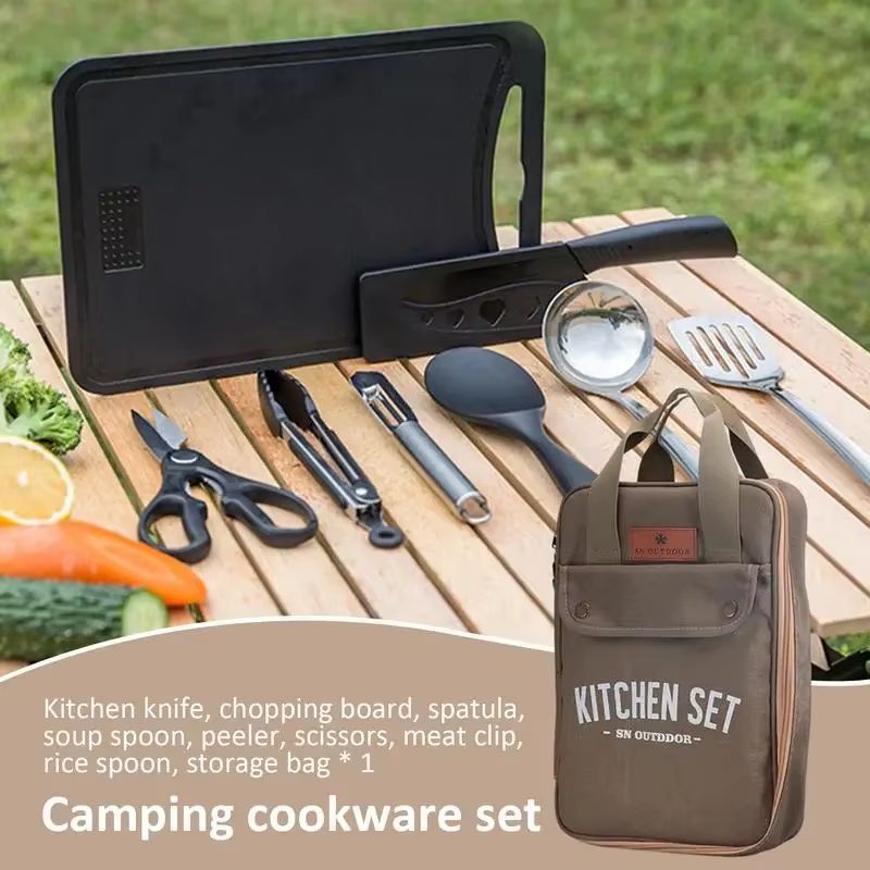 8pcs Camping Kitchen Cookware  - огляд і ціна Camping Cooking Kits