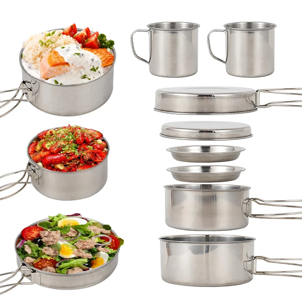 8pcs/Set Camping Cookware Mess - огляд і ціна Camping Cooking Mess Kit