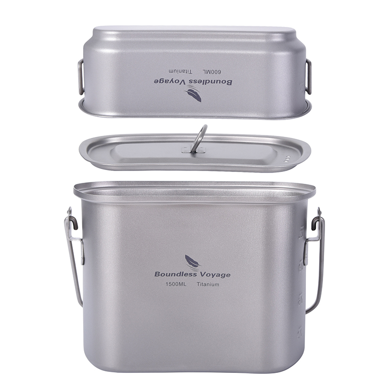 1.5L Outdoor Military Canteen  - огляд і ціна Camping Cooking Mess Kit