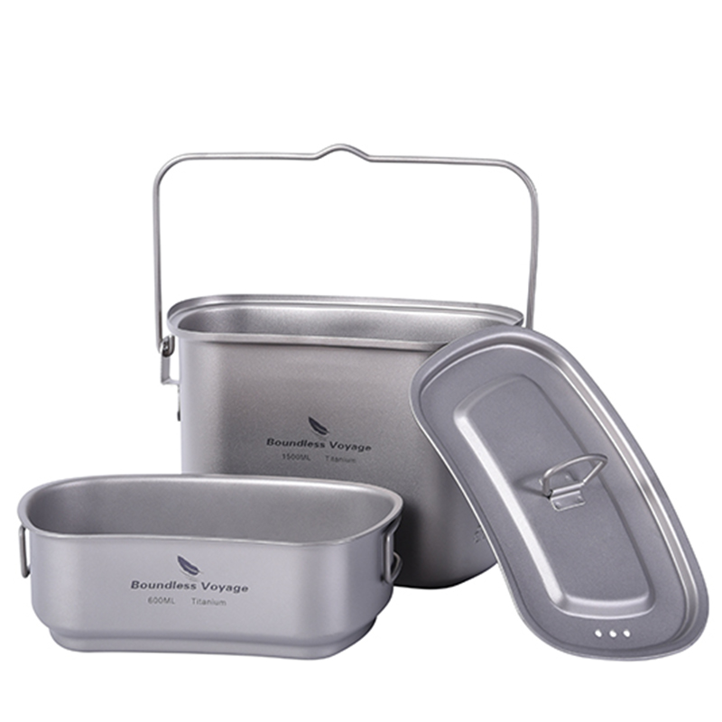 1.5L Outdoor Military Canteen  - огляд і ціна Camping Cooking Mess Kit