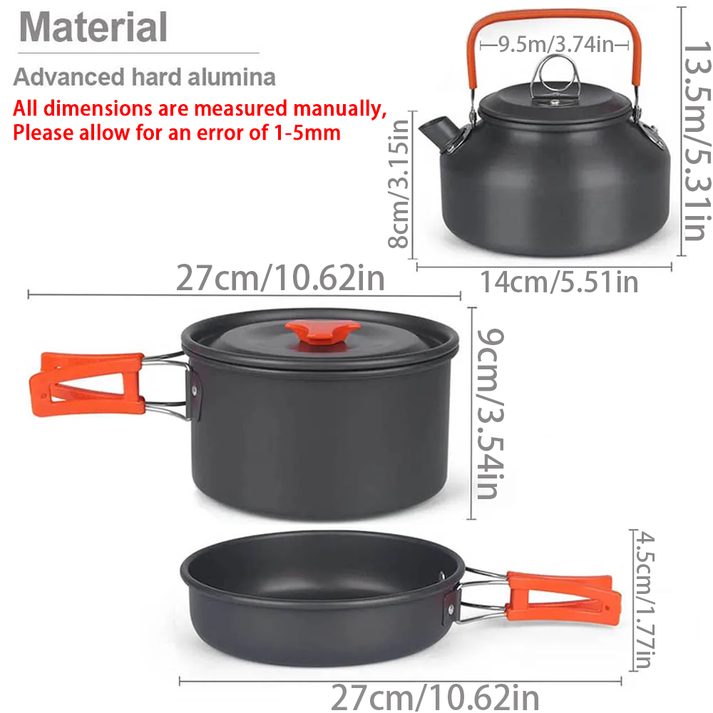 1pcs/1set Camping Cookware Kit - огляд і ціна Camping Cooking Kits