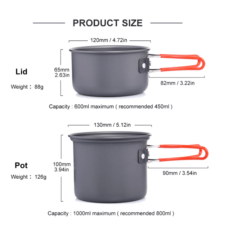 Widesea Ultralight Camping Coo - огляд і ціна Camping Cooking Dishes
