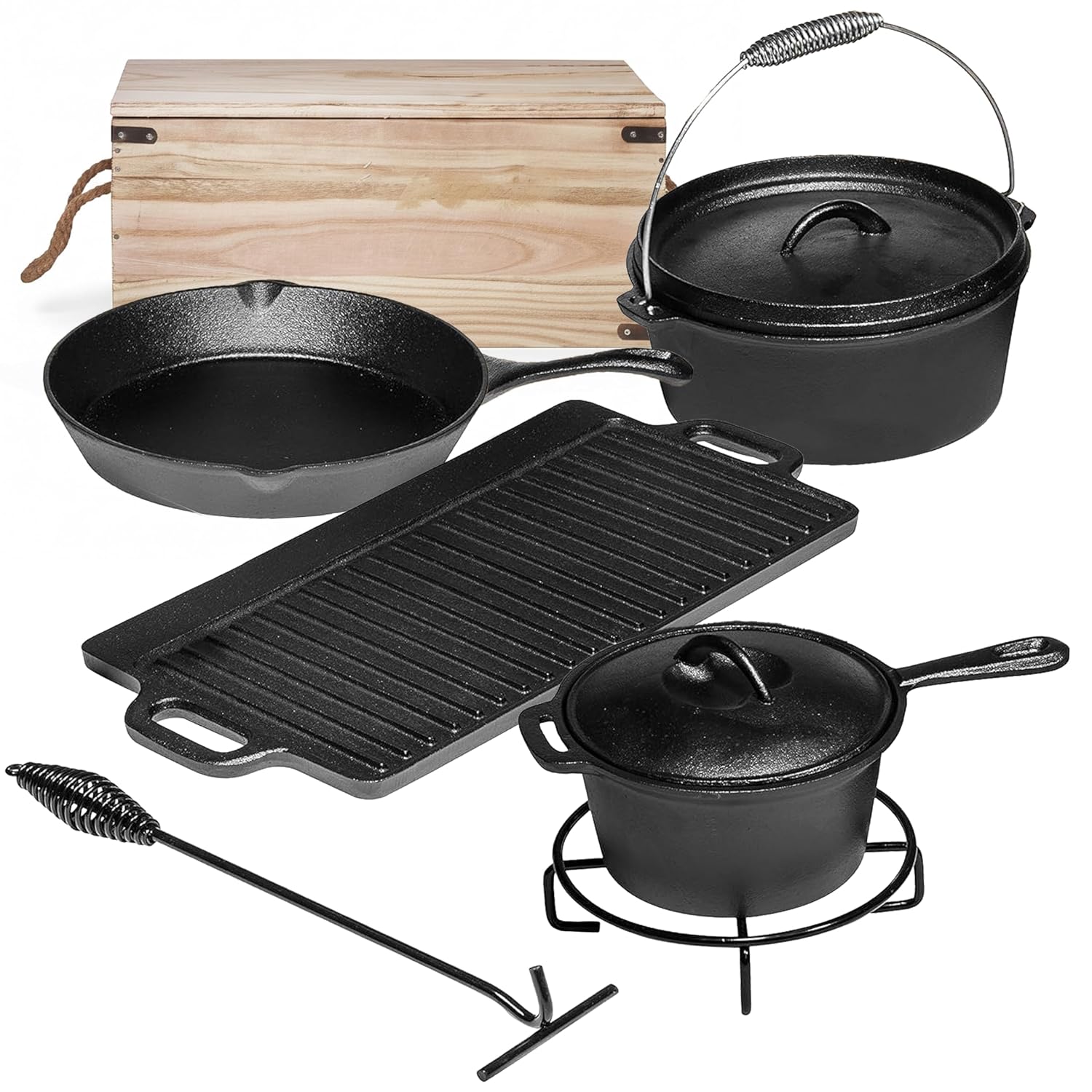 Camping Cooking Set Of 7. Pre  - огляд і ціна Camping Cooking Dutch Oven