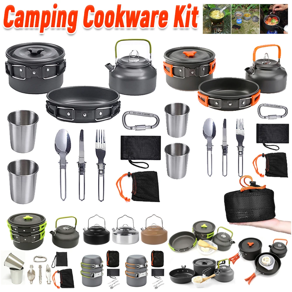 Camping Cookware Kit Kettle Po - огляд і ціна Camping Cooking Kits