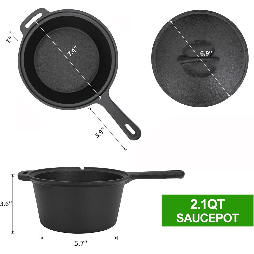 8 Piece Pre-Seasoned Dutch Ove - огляд і ціна Camping Cooking Dutch Oven